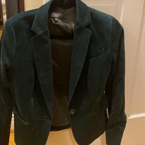 Talbots green velvet jacket